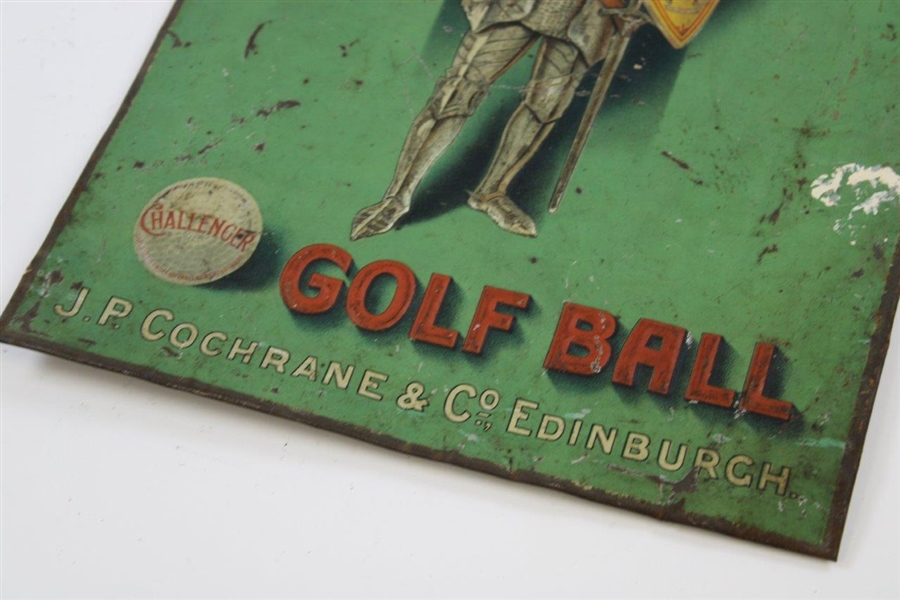 Vintage JP Cochrane & Co Edinburgh Challenger Golf Ball Metal Advertising Sign