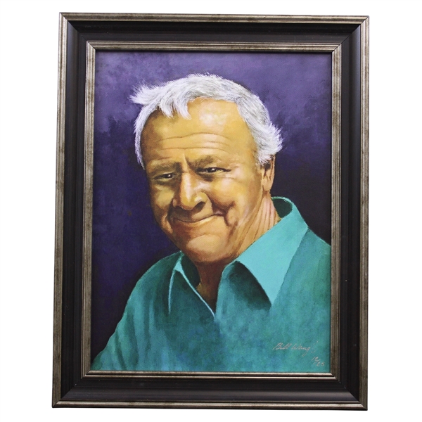 Arnold Palmer Ltd Ed 12/25 Artists Proof Canvas Portrait Painting by Bill Waugh with COA