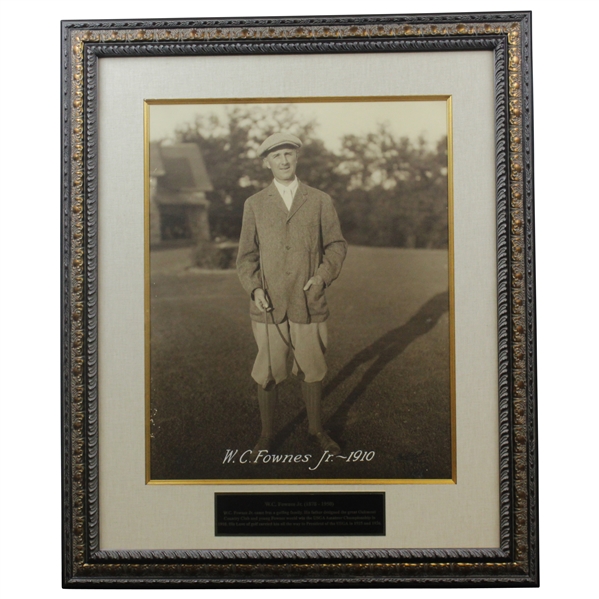 W.C Fownes Jr '1910' Large Format George Pietzcker Photo With Summary Of Golf Career - Framed