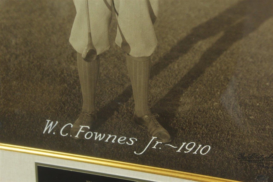 W.C Fownes Jr '1910' Large Format George Pietzcker Photo With Summary Of Golf Career - Framed