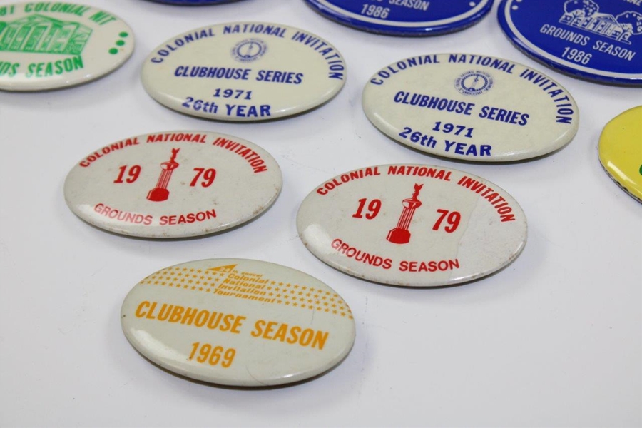 Thirty-Six (36) Colonial National Invitation Badges from Various Years Inc. Women's US Open