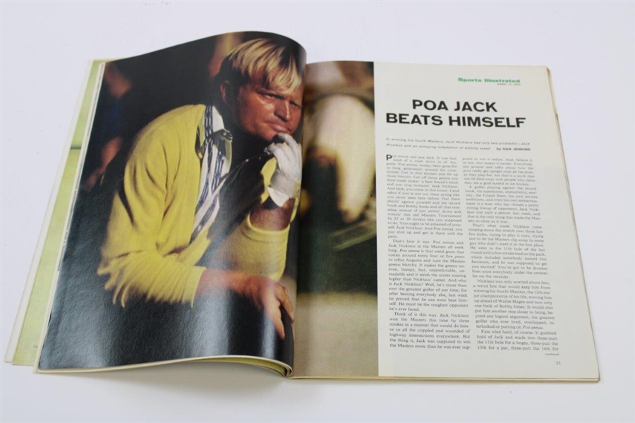 Jack Nicklaus Signed 1972 Sports Illustrated 'Masters of Them All' Magazine - April 17th JSA ALOA