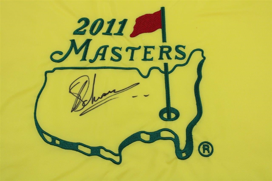 Charl Schwartzel Signed 2011 Masters Tournament Embroidered Flag JSA ALOA