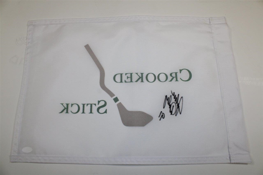 John Daly Signed Crooked Stick White Official Screen Flag with '91' JSA #UU28119