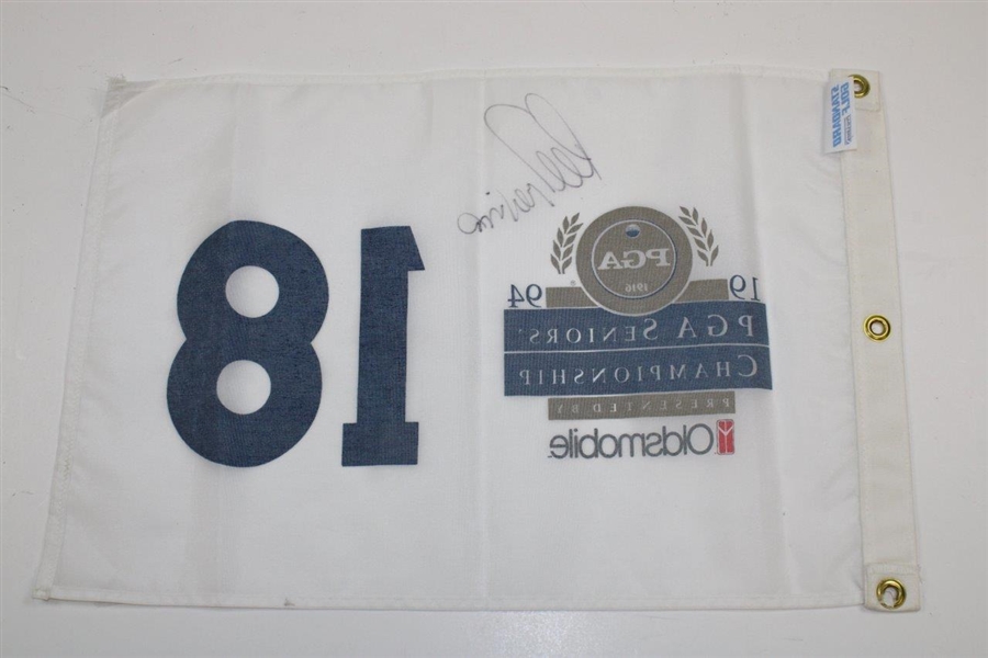 Lee Trevino Signed 1994 PGA Seniors Championship White Flag JSA ALOA