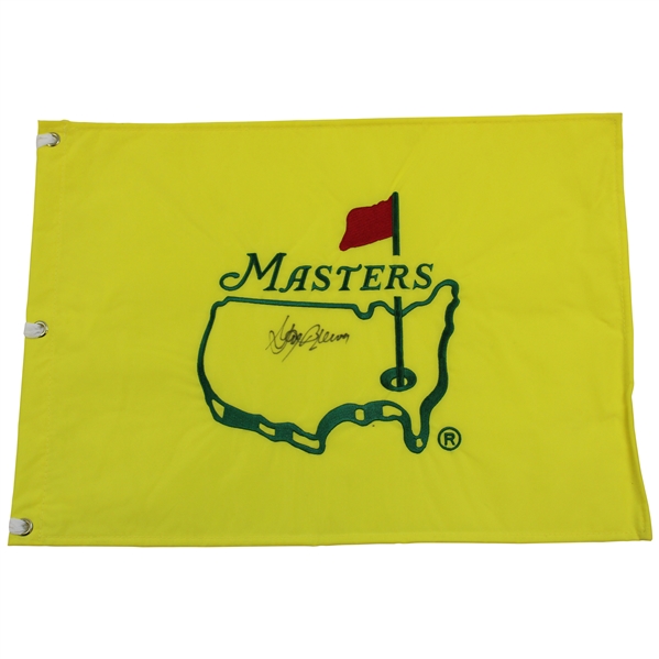 Gay Brewer Signed Undated Masters Embroidered Flag JSA ALOA