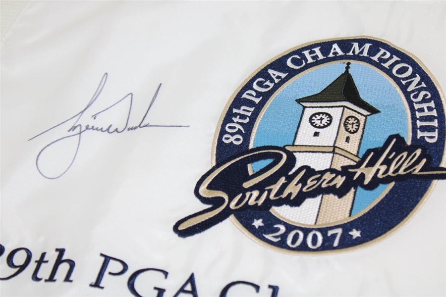 Tiger Woods Signed 2007 PGA Championship at Southern Hills Embroidered Flag JSA ALOA