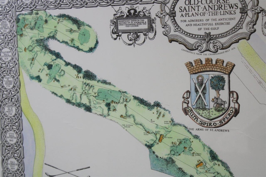 The Old Course St Andrews 'A Plan of the Links' Ltd Ed Map #69/500 by Allan Arias - Framed