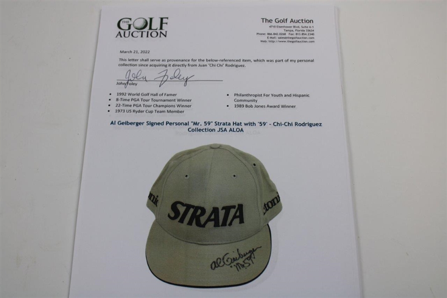Al Geiberger Signed Personal Mr. 59 Strata Hat with '59' - Chi-Chi Rodriguez Collection JSA ALOA