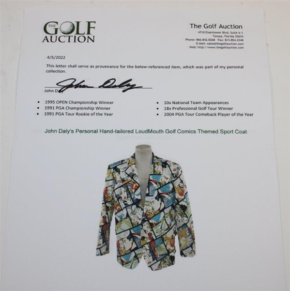 John Daly's Personal Hand-tailored LoudMouth Golf Comics Themed Sport Coat