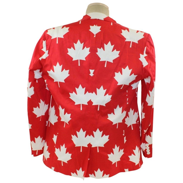 John Daly Signed Personal Hand-tailored LoudMouth Red with White Maple Leafs Themed Sport Coat JSA ALOA