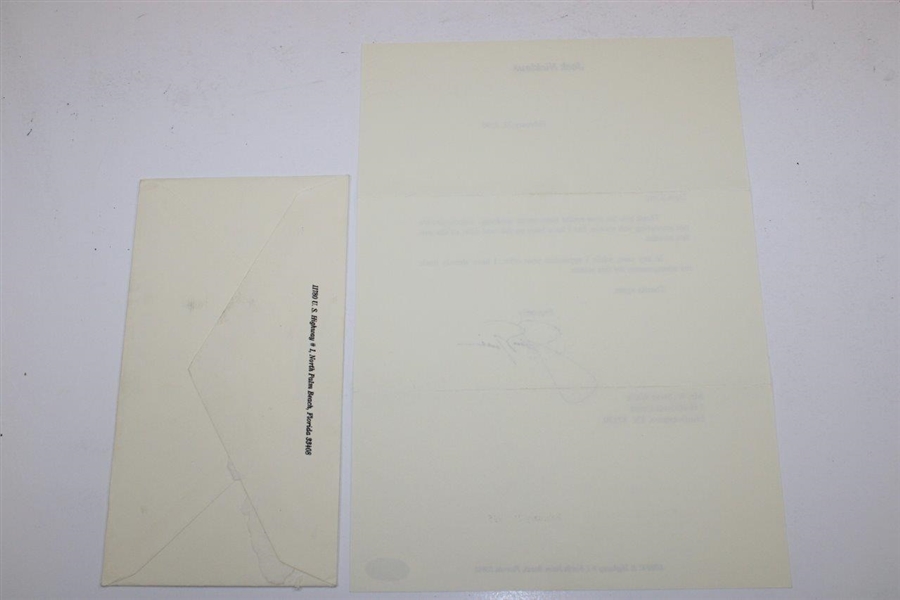 Jack Nicklaus 1995 Request to Caddy Response Letter - Signed On Letterhead JSA #Q49479