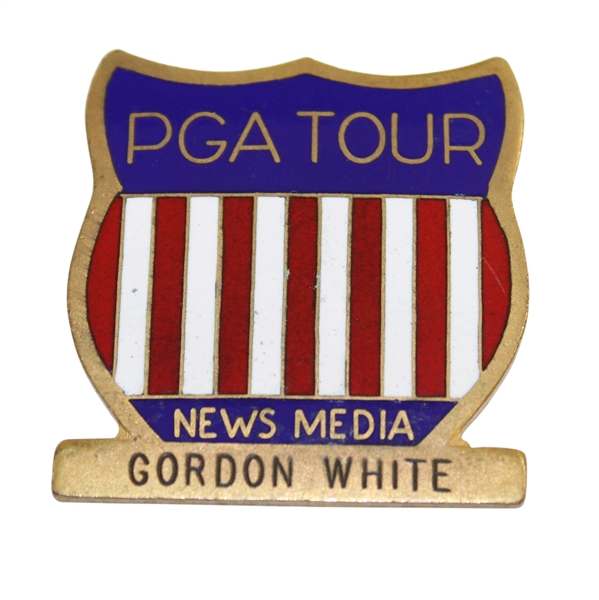 Circa 1950's-60's PGA Tour Vintage Press Shield Badge - Gordon White