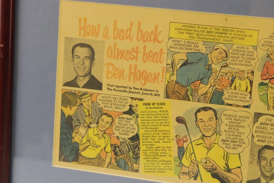 Classic Ben Hogan 'Ben Gay Fast Relief from Aches & Pains' Color Advertising - Framed