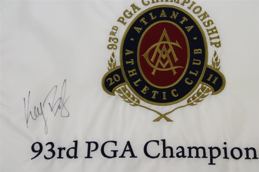 Keegan Bradley Signed 2011 PGA at Atlanta Athletic Club Embroidered Flag JSA ALOA