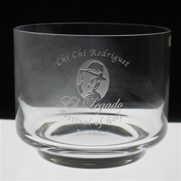 Chi-Chi Rodriguez's Personal El Legado Festival Of Golf 1st Place Glass Bowl Trophy