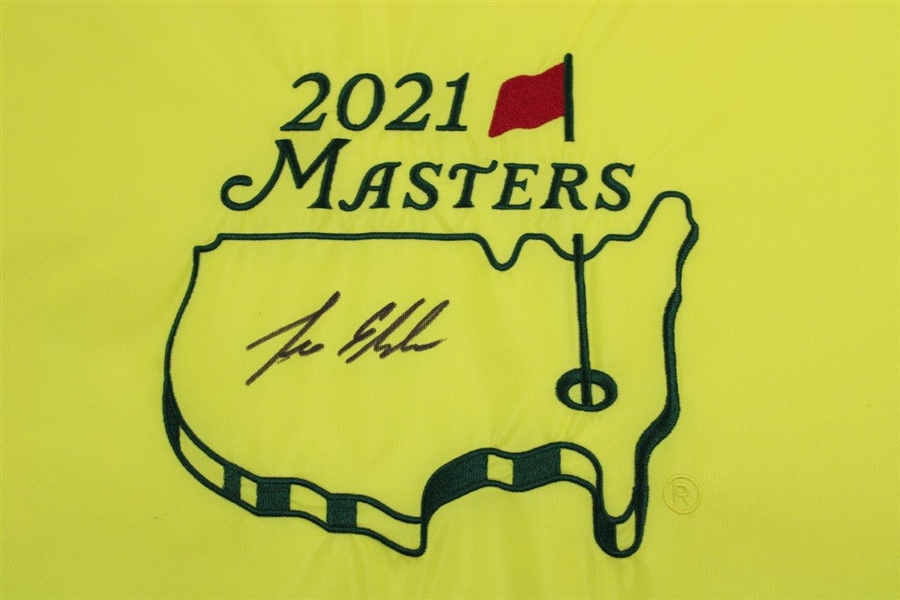 Lee Elder Signed 2021 Masters Embroidered Flag BECKETT #BB49272