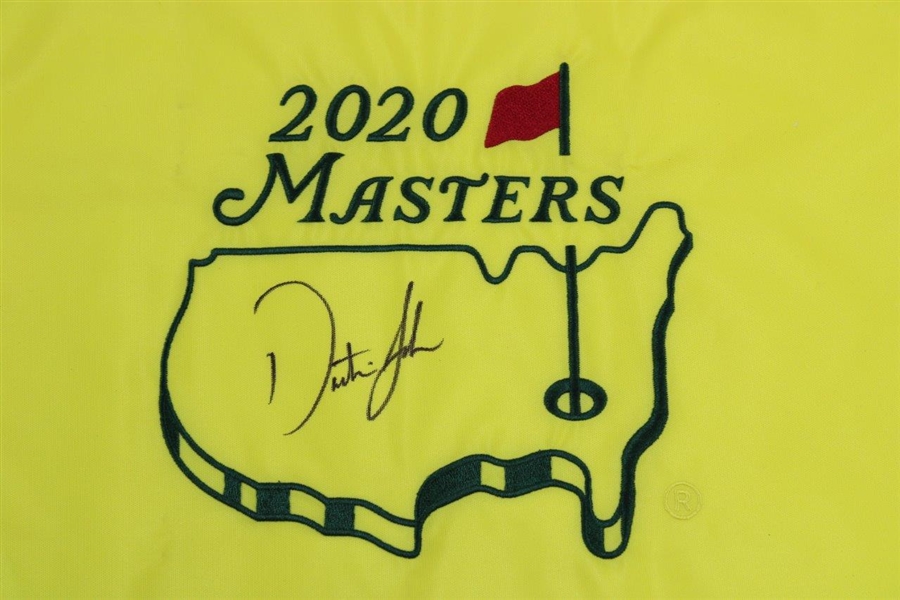 Dustin Johnson Signed 2020 Masters Embroidered Flag JSA ALOA