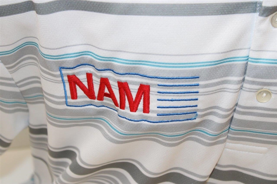 Marc Leishman Match Used Signed NAM Ben Hogan Performance NetJets Golf Shirt - Size Large