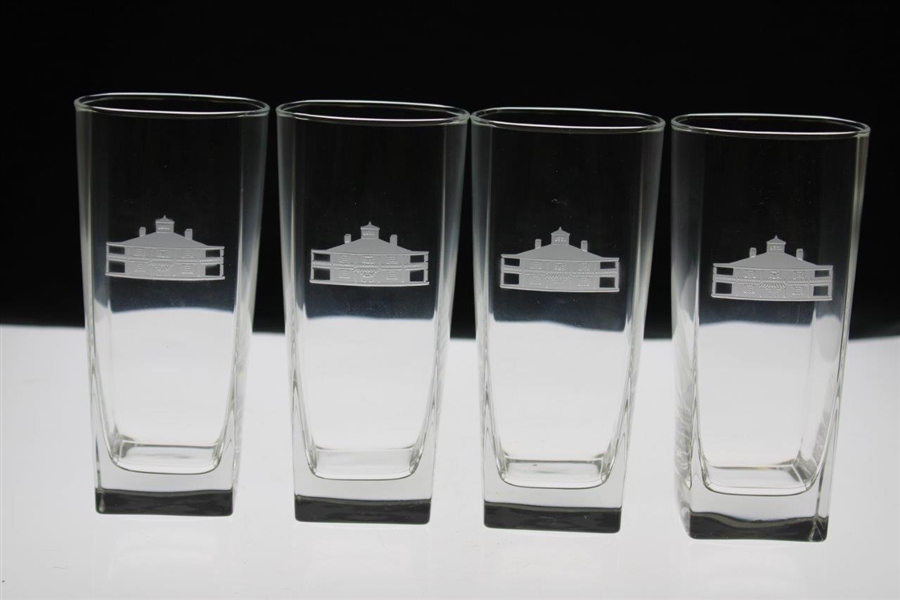Set of Four (4) Augusta National Clubhouse Drinking Glasses with Pitcher