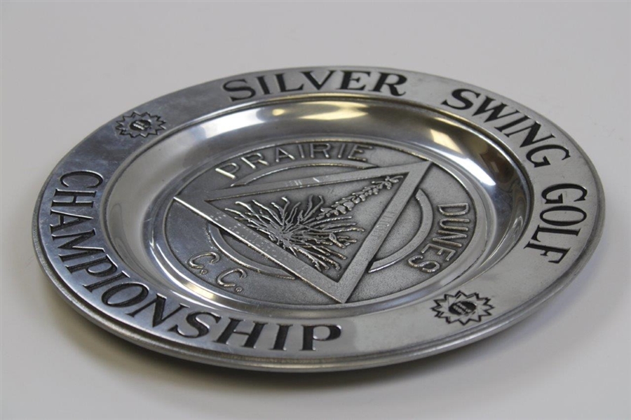 1981 Silver Swing Golf Championship at Prairie Dunes CC Pewter Runner-Up Trophy Plate 