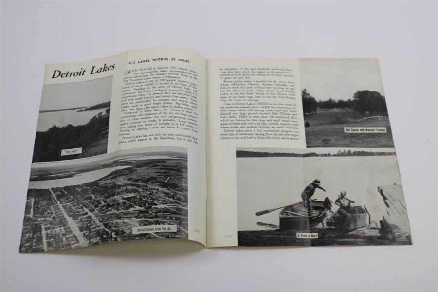 Circa 1930 Minnesota's Finest Golf Course - 18 Holes - Detroit Lakes, Mn. Travel Brochure