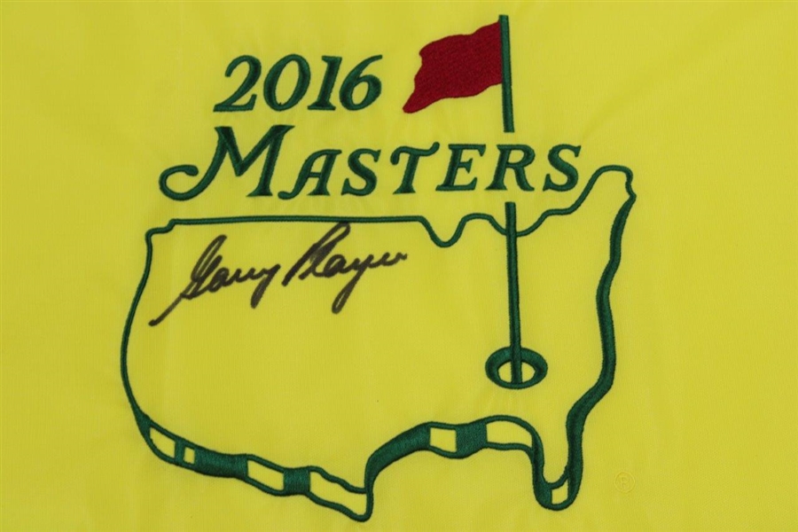Gary Player Signed 2016 Masters Embroidered Flag JSA ALOA