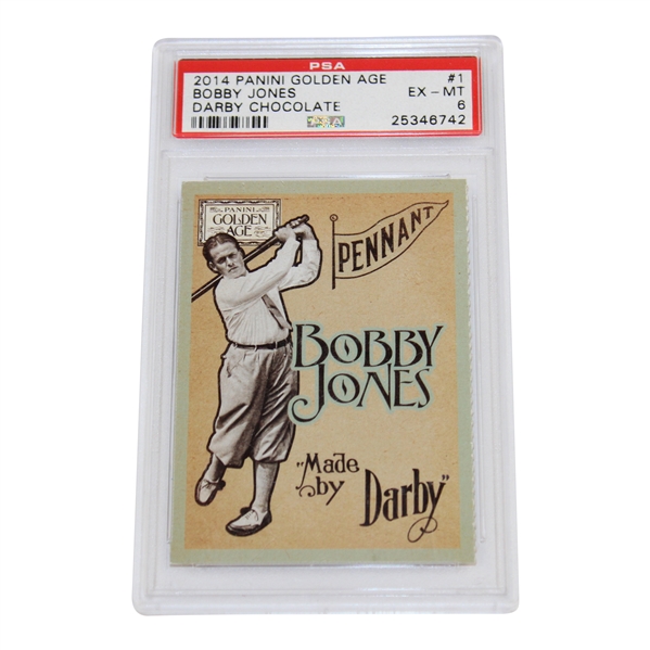 Bobby Jones 2014 Panini Golden Age Darby Chocolate Golf Card #1 Psa Ex-Mt 6 #25346742