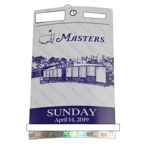 2019 Masters Tournament Sunday Final Rd Ticket #A00073