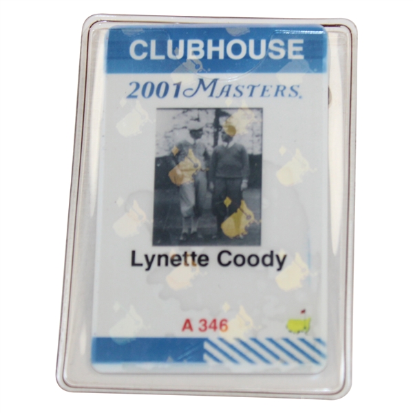 Charles Coody's Wife Lynette Coody 2001 Masters Clubhouse Badge #A346
