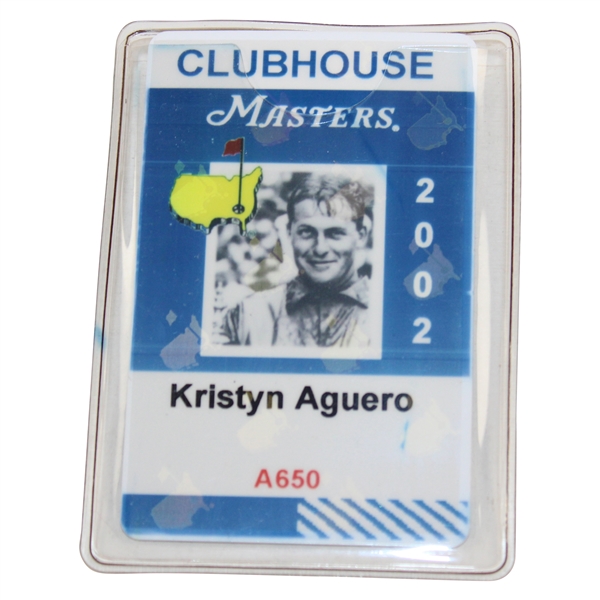 2002 Masters Tournament Clubhouse Badge #A650 - Tiger's 3rd Masters Win