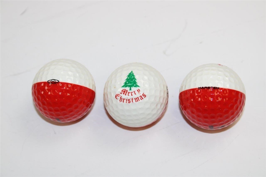 Complete Dozen Ping Eye Karsten Merry Christmas Golf Balls In Original Box