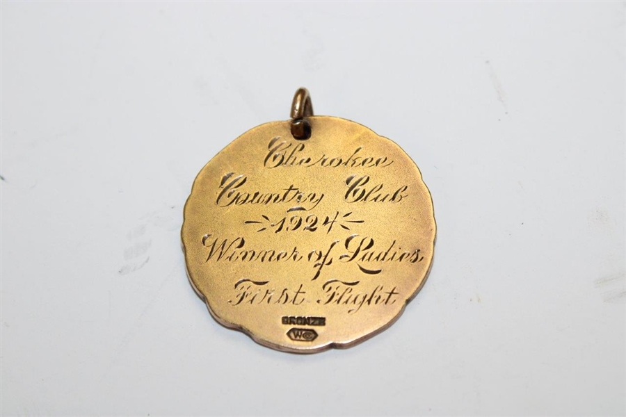 1924 Cherokee Country Club Ladies First Flight Winner's Bronze Medal - Donald Ross Design