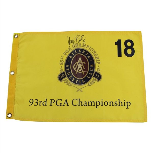 Keegan Bradley Signed 2011 PGA Championship at Atlanta athletic Club Flag JSA ALOA