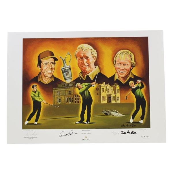 Gary Player’s Personal Rolex Ltd Ed Big 3 Print #195/250 Signed by Gary & Arnold Palmer JSA ALOA