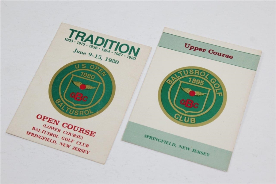 Two Classic Baltusrol Lower & Upper Course Scorecards with 1993 US Open Program