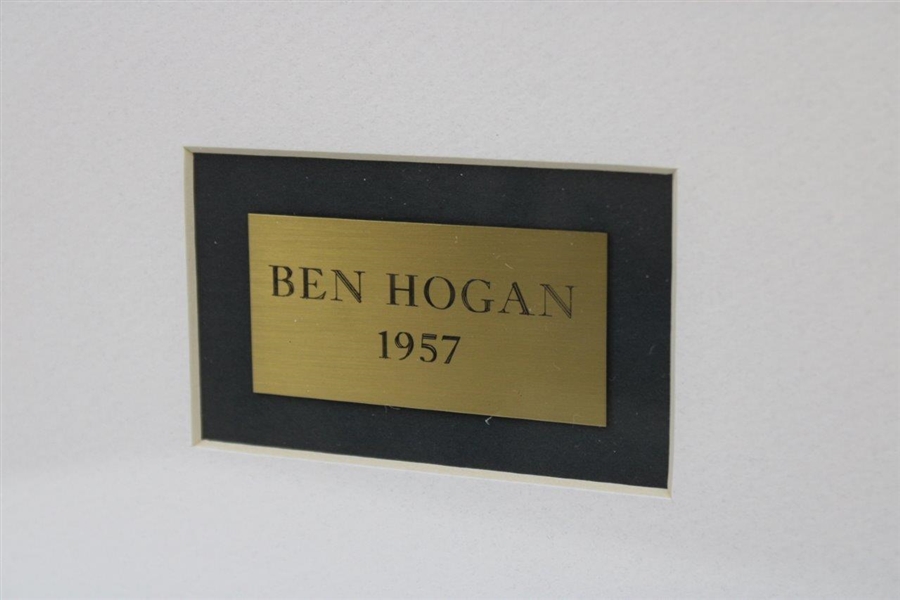 Ben Hogan Follow-Through Pose B&W Photo with Ben Hogan - 1957 Plate - Framed
