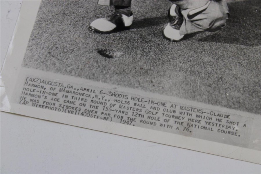 Claude Harmon Makes Hole-In-One in 1947 Masters Tournament Wire Photo