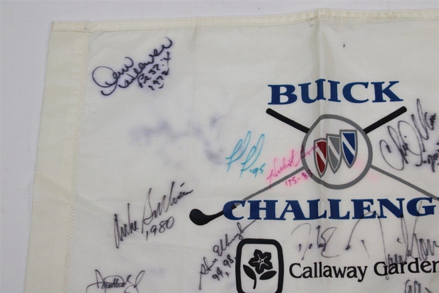 Player, Love, & Twelve (12) Buick Challenge Champs Signed Flag JSA ALOA