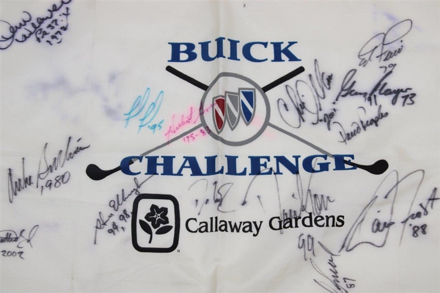 Player, Love, & Twelve (12) Buick Challenge Champs Signed Flag JSA ALOA