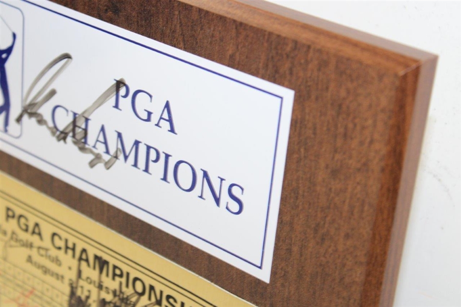 Twenty-Five (25) Past PGA Champs Signed Plaque JSA ALOA