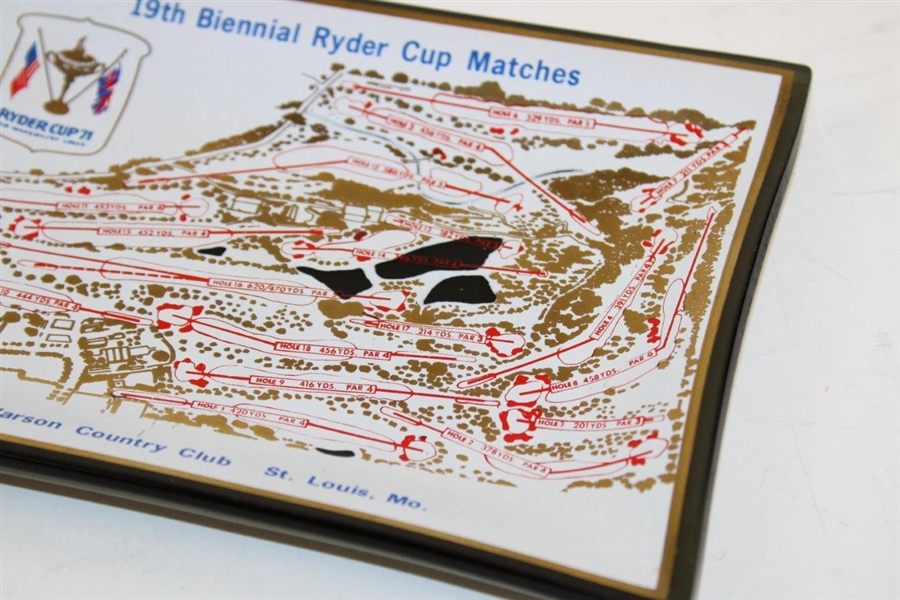 1971 Ryder Cup at Old Warson Depicting Course Layout Tray