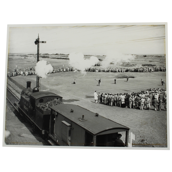 1936 Old Course St. Andrews Train Passing 16th Green Photo Print by St Andrews Library.