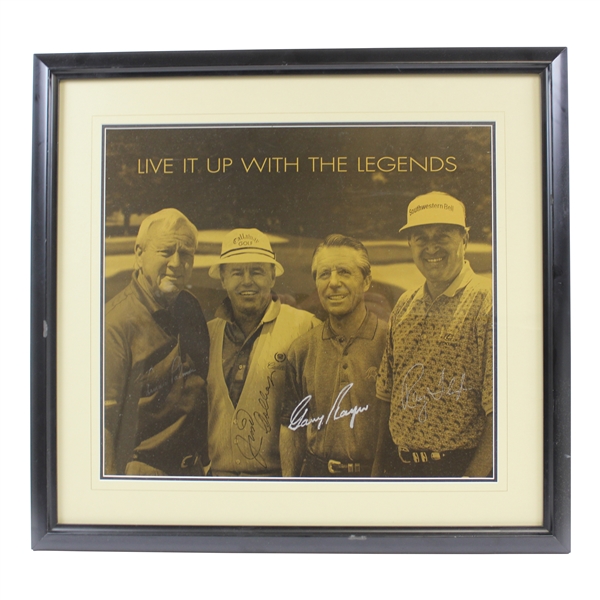 Gary Player's Signed Personal 'Live It Up Legends' Print with Palmer, Colbert, Floyd JSA ALOA