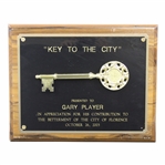 Gary Players Personal 2003 City of Florence Key To The City Plaque - October 26th