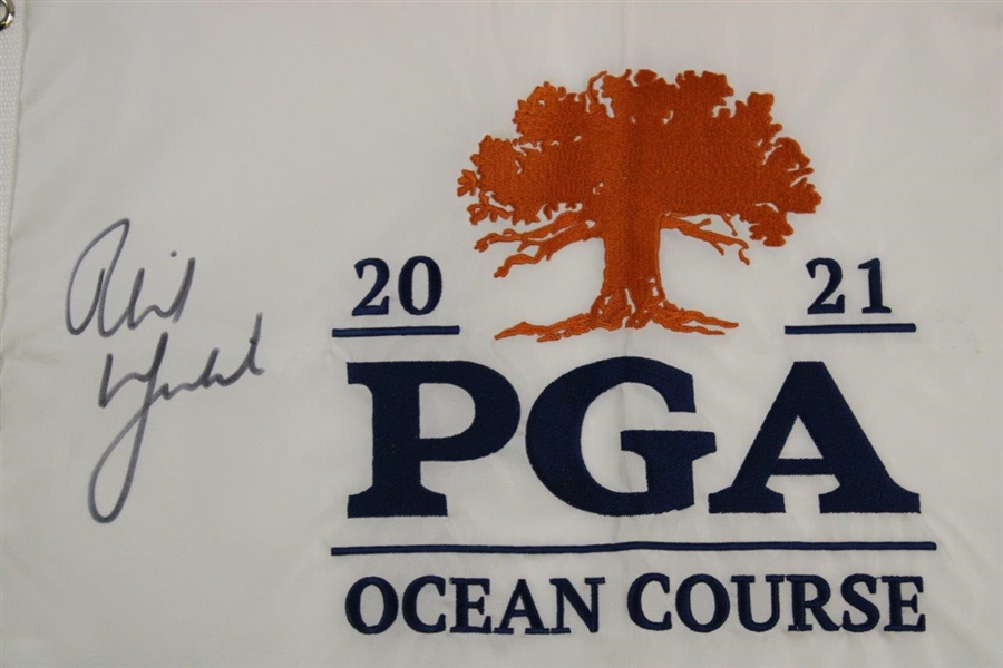 Phil Mickelson Signed 2021 PGA at Kiawah Embroidered Flag JSA#BB22962
