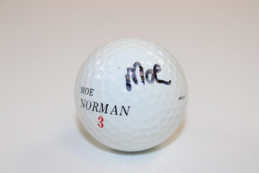 Moe Norman Signed Personal Logo 'Moe Norman' Golf Ball - Ralph Hackett Collection JSA ALOA