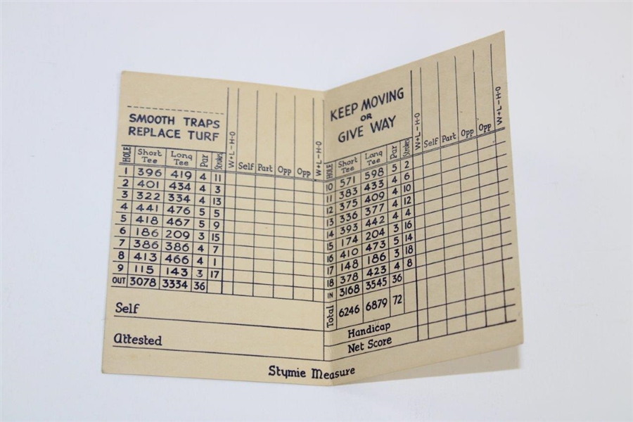 Pinehurst #2 Stymie Scorecard