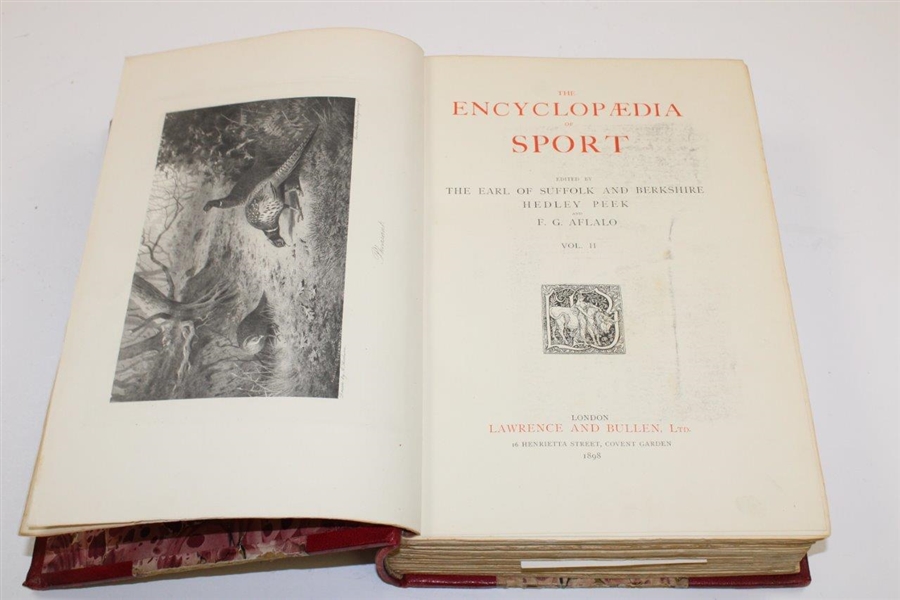 1898 'Encyclopedia of Sport' Vol. II Book Printed by Lawrence and Bullen Ltd.