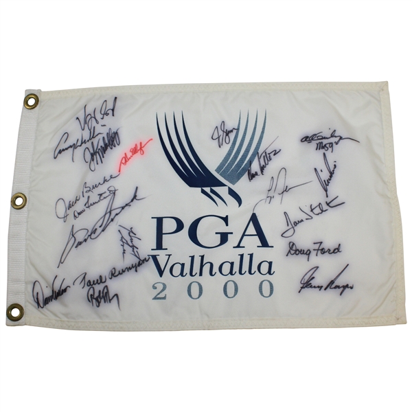 PGA Champs Signed 2000 PGA Championship Flag by Snead, Player, Runyan and 16 others JSA ALOA